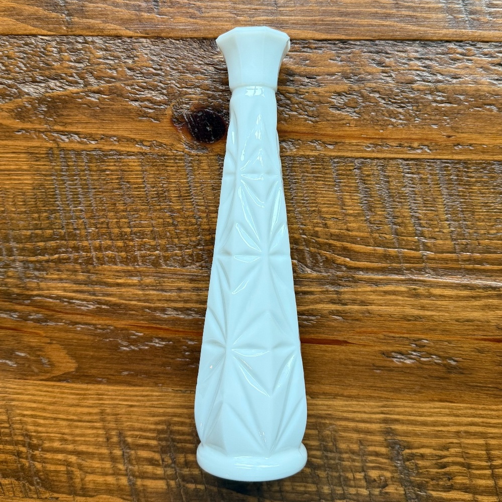 Milk Glass 9" Starburst Bud Vase